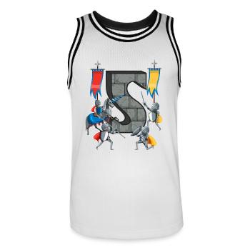 Medieval Knights Medieval History - Men's Basketball Jersey - white/black - Front - AI Model Male 185 dark (185cm)
