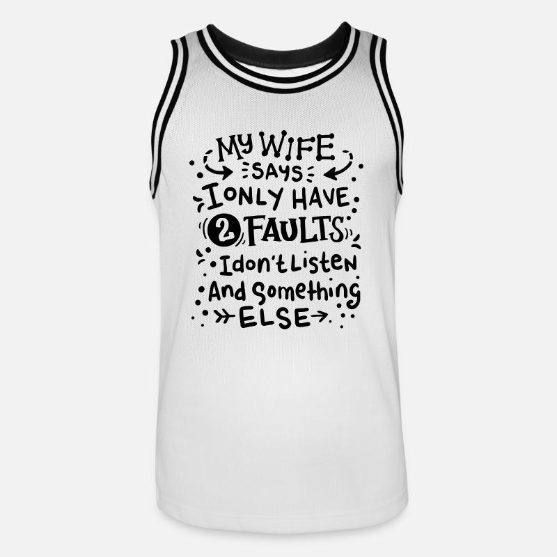 Spaß-Spaß-Ehemann-Sarkasmus-Verhältnis-Ehefrau-Geschenk - Männer Basketball-Trikot - Weiß/Schwarz