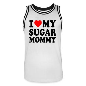 I love my Sugar mommy - Maillot de basket Homme - blanc/noir - Devant - AI Model Male 185 dark (185cm)