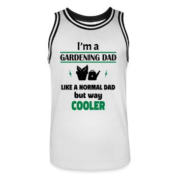 Ich bin ein Garten Papa - Männer Basketball-Trikot - Weiß/Schwarz - Vorne - AI Model Male 185 dark (185cm)