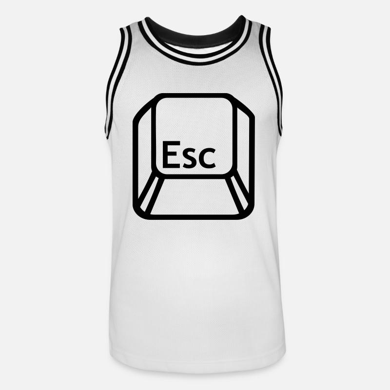 Esc Computer - Männer Basketball-Trikot - Weiß/Schwarz