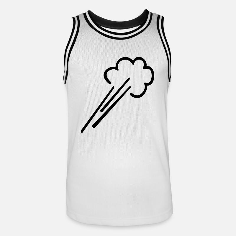 Luftstrom / wind blows (1c) - Männer Basketball-Trikot - Weiß/Schwarz