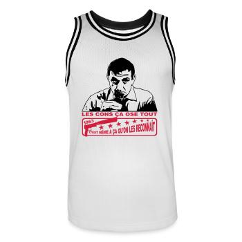 les cons ça ose tout 1963 lino ventura - Maillot de basket Homme - blanc/noir - Devant - AI Model Male 185 dark (185cm)