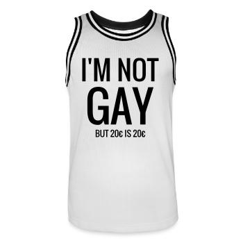 I'm not Gay - Humor - Funny - Joke - Friend - Männer Basketball-Trikot - Weiß/Schwarz - Vorne - AI Model Male 185 dark (185cm)