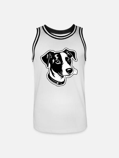 Jack Russel Terrier Dog Head - Men's Basketball Jersey - white/black