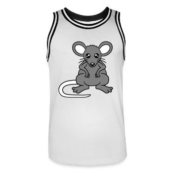 Mouse Mouse Cute Little Rat Rodent Friendly - Men's Basketball Jersey - white/black - Front - AI Model Male 185 dark (185cm)