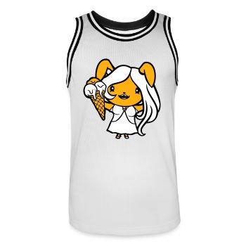 Bunny Eats Cream Waffle Cream Yummy Girl Woman - Maillot de basket Homme - blanc/noir - Devant - AI Model Male 185 dark (185cm)