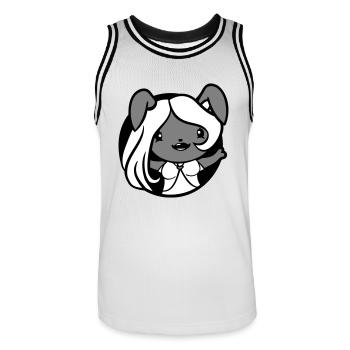 Bunny Girl Pretty Hair Woman Bunny Waving Hole - Men's Basketball Jersey - white/black - Front - AI Model Male 185 dark (185cm)