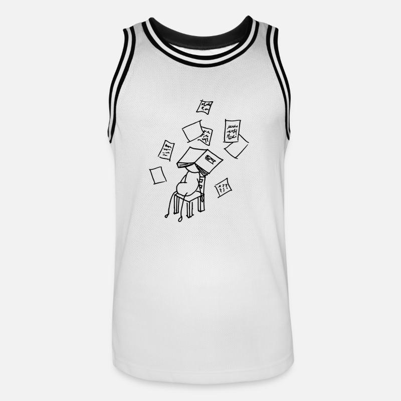 krank oder Schule - Männer Basketball-Trikot - Weiß/Schwarz