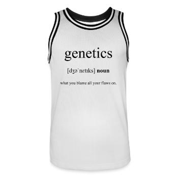 Genetics Definition Dictionary - Männer Basketball-Trikot - Weiß/Schwarz - Vorne - AI Model Male 185 dark (185cm)