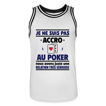 Je ne suis pas accro au poker - Maillot de basket Homme - blanc/noir - Devant - AI Model Male 185 dark (185cm)