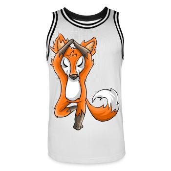 Yoga Fuchs - Männer Basketball-Trikot - Weiß/Schwarz - Vorne - AI Model Male 185 dark (185cm)