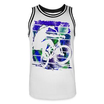Rétro Bmx Bike - Bmx Rider Flatland Freestyle - Maillot de basket Homme - blanc/noir - Devant - AI Model Male 185 dark (185cm)