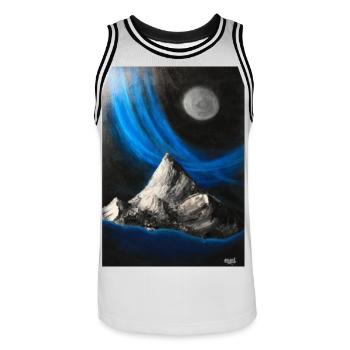 big rocks no.2 - Männer Basketball-Trikot - Weiß/Schwarz - Vorne - AI Model Male 185 dark (185cm)
