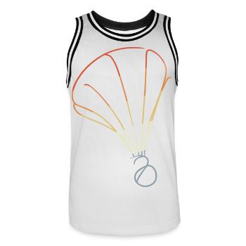 Croquis rétro du volant - Maillot de basket Homme - blanc/noir - Devant - AI Model Male 185 dark (185cm)