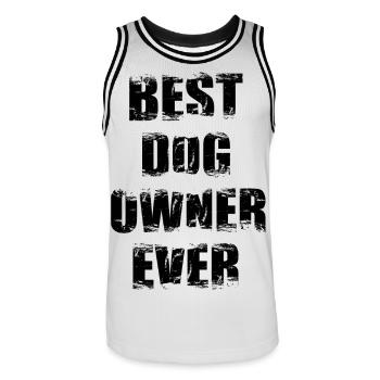Meilleur propriétaire de chien de tous les temps - Maillot de basket Homme - blanc/noir - Devant - AI Model Male 185 dark (185cm)