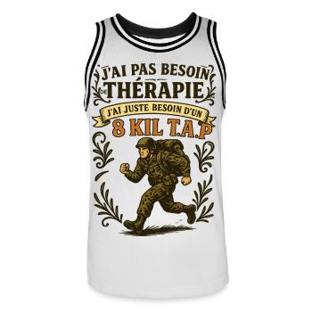 Besoin d’un 8 Kil TAP, pas d’une thérapie ! - Maillot de basket Homme - blanc/noir - Devant - AI Model Male 185 dark (185cm)