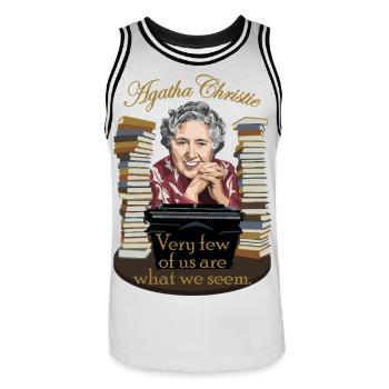 Agatha Christie - Männer Basketball-Trikot - Weiß/Schwarz - Vorne - AI Model Male 185 dark (185cm)