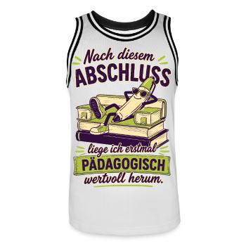 Pädagogisch Wertvoll Herumliegen - Männer Basketball-Trikot - Weiß/Schwarz - Vorne - AI Model Male 185 dark (185cm)