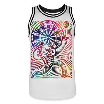 Darter - Men's Basketball Jersey - white/black - Front - AI Model Male 185 dark (185cm)