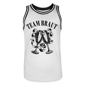 Enterrement de vie de jeune fille - Équipe de la mariée - Maillot de basket Homme - blanc/noir - Devant - AI Model Male 185 dark (185cm)