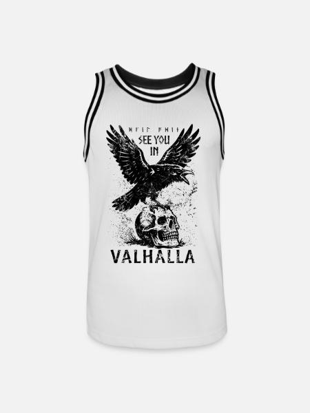 Odin Raven - See you in Valhalla - Mythology - Men's Basketball Jersey - white/black