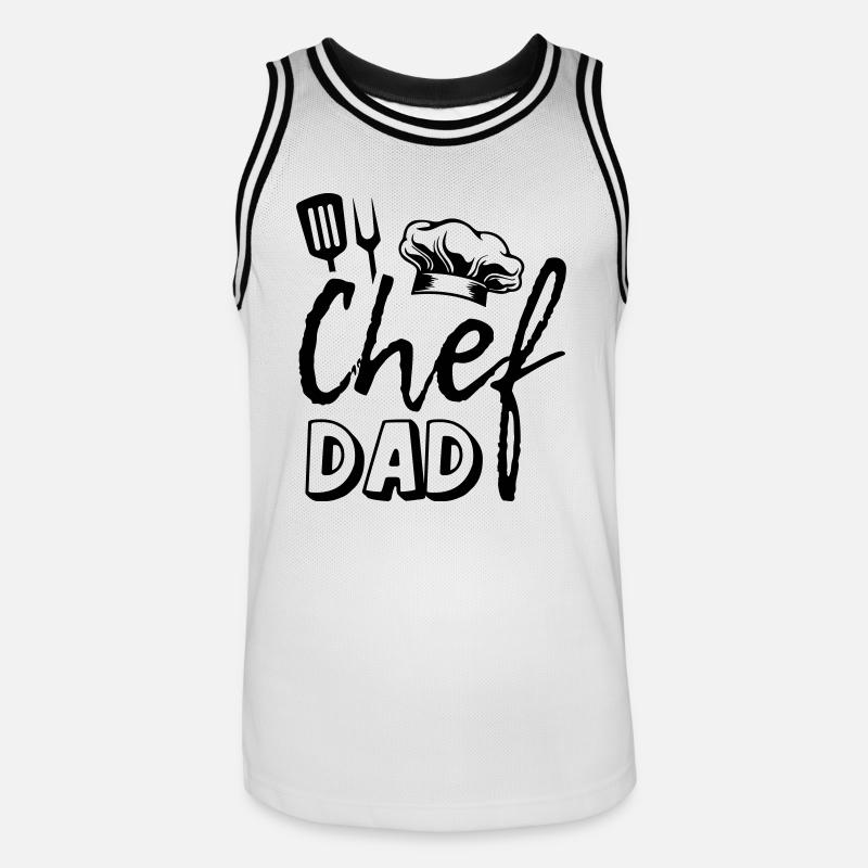 Chef Dad - Männer Basketball-Trikot - Weiß/Schwarz