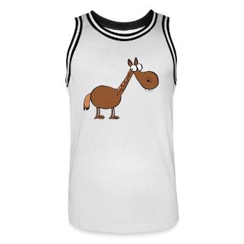 Pferd - Männer Basketball-Trikot - Weiß/Schwarz - Vorne - AI Model Male 185 dark (185cm)