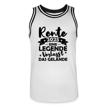 Rente 2025 - Eine Legende Verlässt Das Gelände - Männer Basketball-Trikot - Weiß/Schwarz - Vorne - AI Model Male 185 dark (185cm)