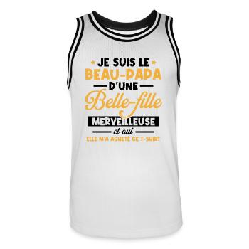 Beau-papa d'une belle-fille merveilleuse - Maillot de basket Homme - blanc/noir - Devant - AI Model Male 185 dark (185cm)
