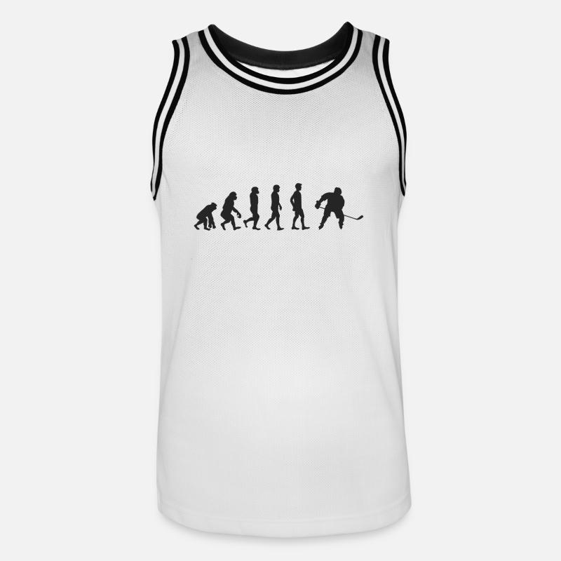 Evolution Eishockey - Männer Basketball-Trikot - Weiß/Schwarz