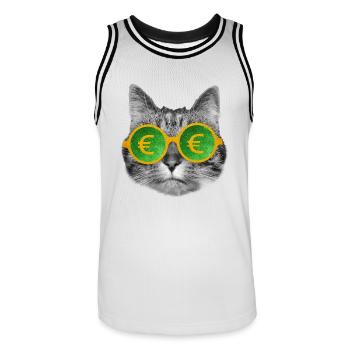 Katzengeldbrille - Männer Basketball-Trikot - Weiß/Schwarz - Vorne - AI Model Male 185 dark (185cm)