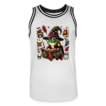 Frog Magician Magic Funny Animals - Men's Basketball Jersey - white/black - Front - AI Model Male 185 dark (185cm)