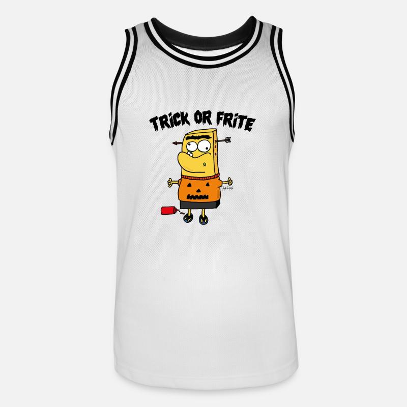 Trick oder frittiert! - Männer Basketball-Trikot - Weiß/Schwarz