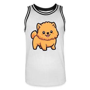 Chow Chow Dog Comic Cute - Men's Basketball Jersey - white/black - Front - AI Model Male 185 dark (185cm)