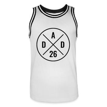Dad 26 Baby Vater Vatertag Geschenk Papa 2026 - Männer Basketball-Trikot - Weiß/Schwarz - Vorne - AI Model Male 185 dark (185cm)