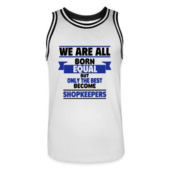 Only the best become dealers - Men's Basketball Jersey - white/black - Front - AI Model Male 185 dark (185cm)