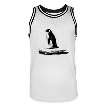 Manchot majestueux - Maillot de basket Homme - blanc/noir - Devant - AI Model Male 185 dark (185cm)