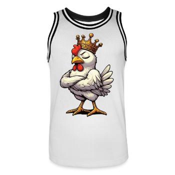 Poulets Poulet Amoureux des poules Coq Propriétaire de poulets - Maillot de basket Homme - blanc/noir - Devant - AI Model Male 185 dark (185cm)