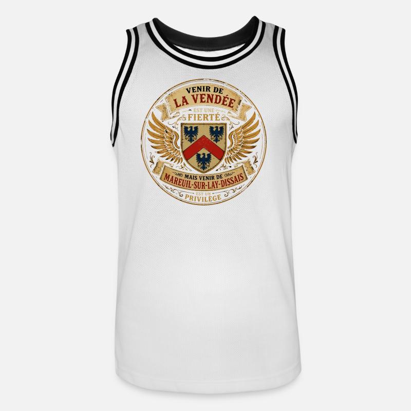 Fierté Vendée - Mareuil-sur-Lay-Dissais Privilège  - Maillot de basket Homme - blanc/noir