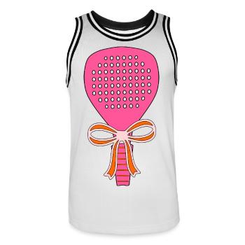 Cadeau de raquette de padel - Maillot de basket Homme - blanc/noir - Devant - AI Model Male 185 dark (185cm)