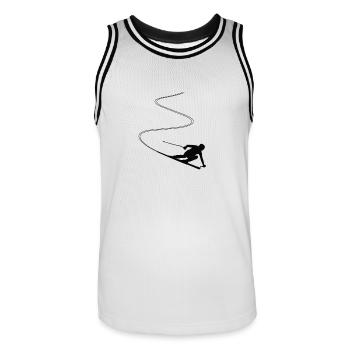 Skieur, ski, sports d'hiver - Maillot de basket Homme - blanc/noir - Devant - AI Model Male 185 dark (185cm)