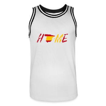 Spain Home - Men's Basketball Jersey - white/black - Front - AI Model Male 185 dark (185cm)