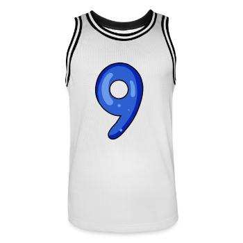 9 - Maillot de basket Homme - blanc/noir - Devant - AI Model Male 185 dark (185cm)