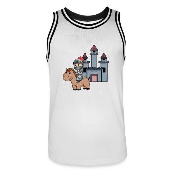 Medieval Knight Castle Warrior - Men's Basketball Jersey - white/black - Front - AI Model Male 185 dark (185cm)