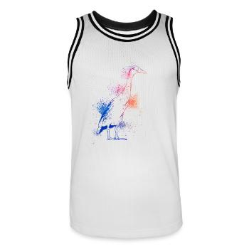 Corsa colorata - Maglia da basket per uomo - bianco/nero - Fronte - AI Model Male 185 dark (185cm)