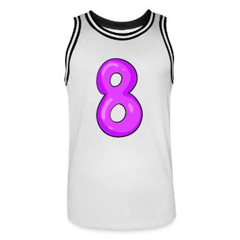 8 - Maillot de basket Homme - blanc/noir - Devant - AI Model Male 185 dark (185cm)