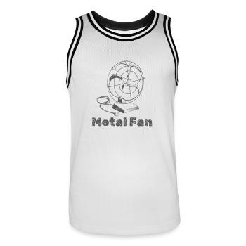 Fan de métal Fan de chemise Heavy Metal drôle - Maillot de basket Homme - blanc/noir - Devant - AI Model Male 185 dark (185cm)