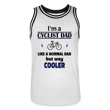 Ich bin ein Fahrrad-Papa - Männer Basketball-Trikot - Weiß/Schwarz - Vorne - AI Model Male 185 dark (185cm)