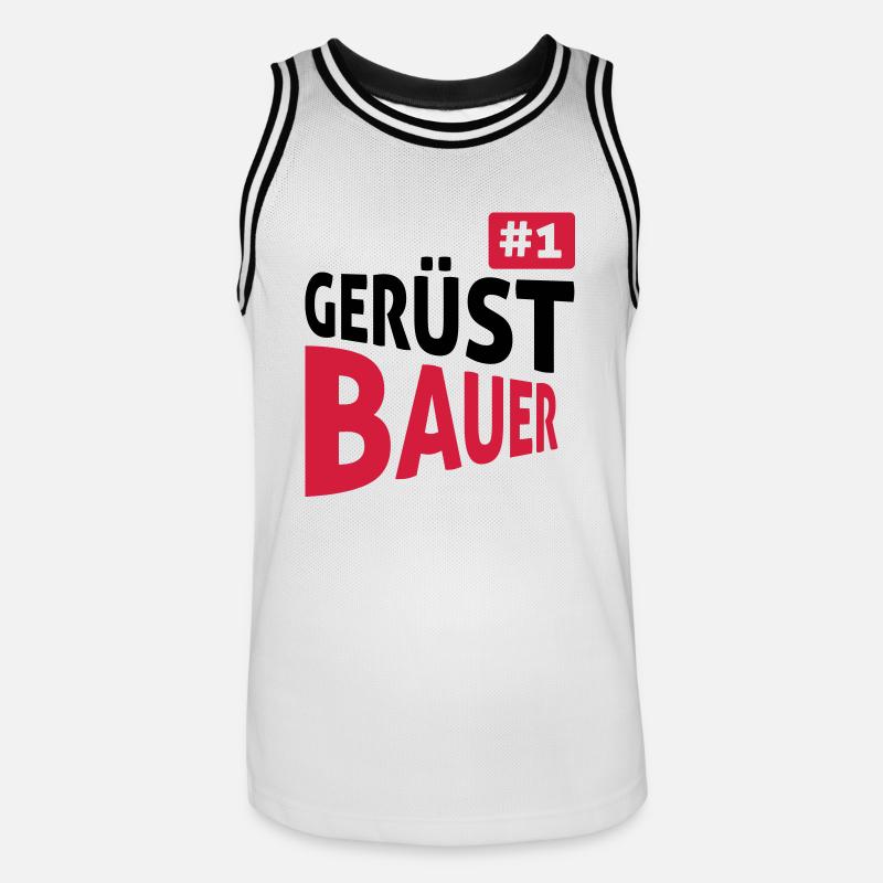 Gerüstbauer - Männer Basketball-Trikot - Weiß/Schwarz